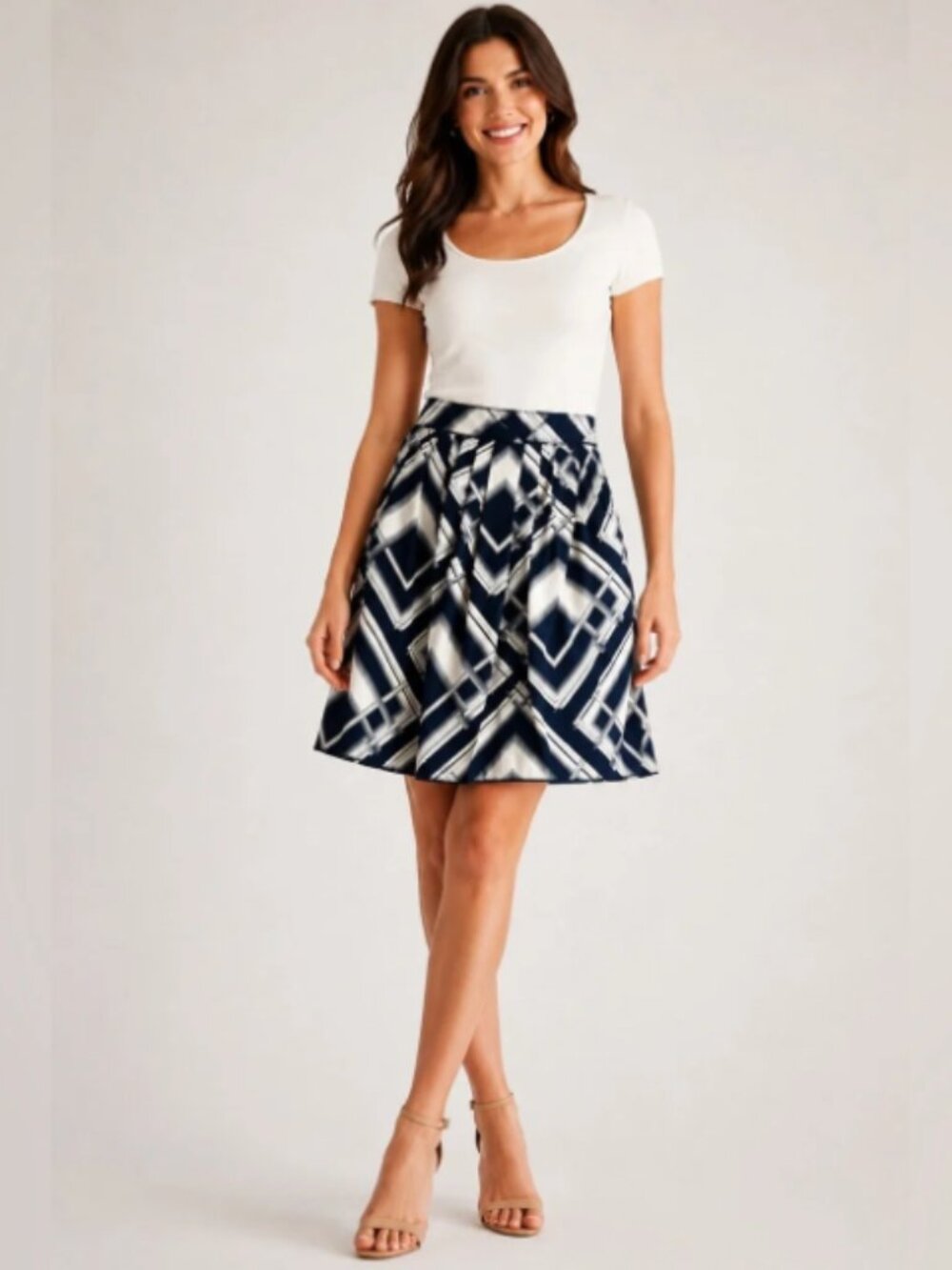 Beautiful Talbots women cotton skirt (size 8) with free new bag